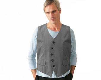 MEN VEST with pockets in different fabrics