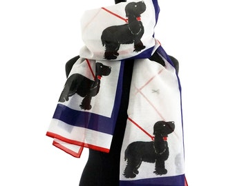 SCARVES "BLACK DOG" cotton and silk