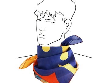 COLOR NECKERCHIEF organic-cotton kerchief Bandana headscarf yellow red blue turquoise