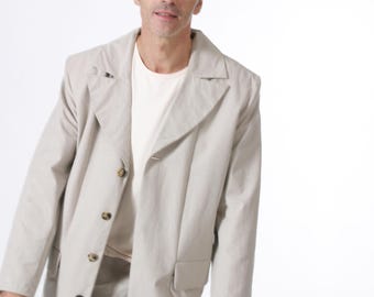 LONG JACKET with hidden buttons, light brown