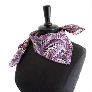 ART DECO SCARF silk cotton violet lila purple