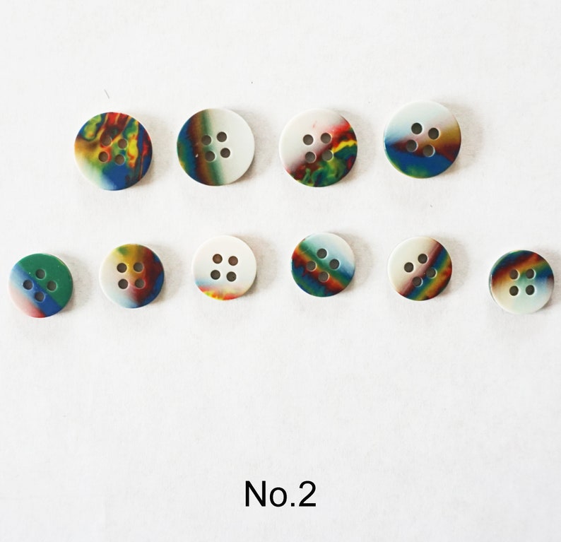 BOUTONS COLORÉS des années 1980 boutons pour enfants boutons de chemisier et de chemise 2 trous 12 mm 15 mm No.2