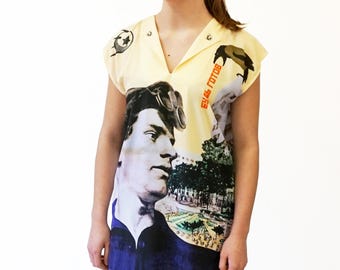 LONG TUNIC with Soviet posters from 1920s