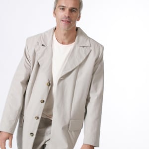 GENTLEMEN JACKET cotton, hidden buttons in light brown