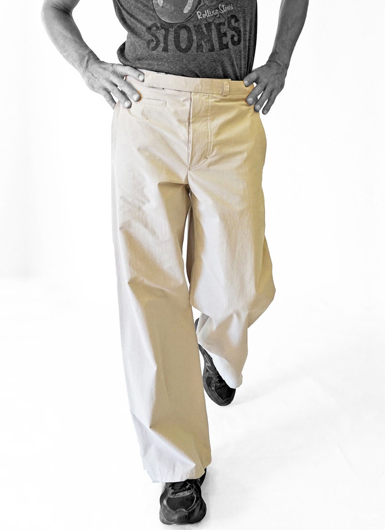 GENTLEMEN PANTS with watch pocket, light brown, cotton image 1