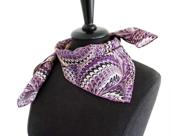 ART-DECO SCARVES cotton + silk lila violett