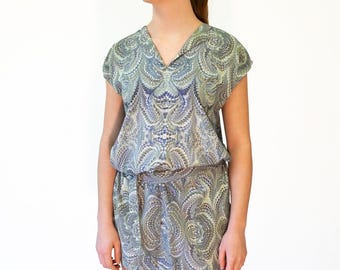 ART-DECO dress tunic with belt marbling
