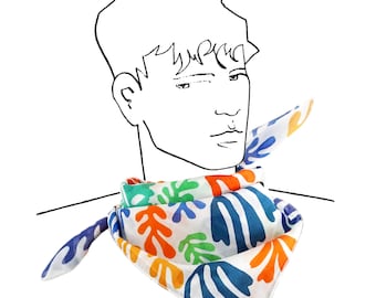 SCARF MATISSE of organic cotton batiste multicolor