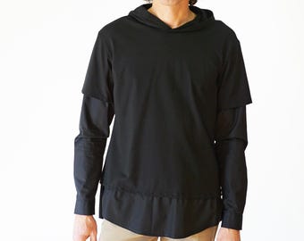 MEN HOODY SHIRT in white or black