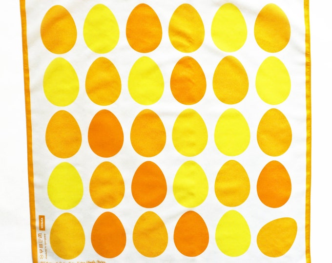 Featured listing image: EASTER EGGS Scarf YELLOW cotton silk 26x26" 66x66cm