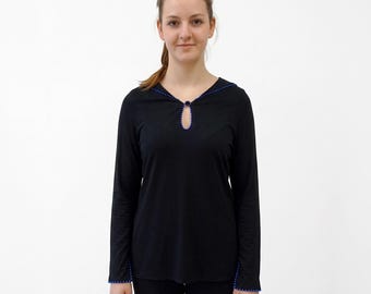 CUSTOM T-SHIRT with sailor collar, embroidered with beads