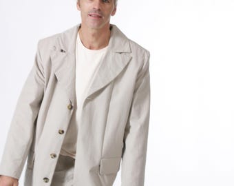 LONG JACKET with hidden buttons, light brown