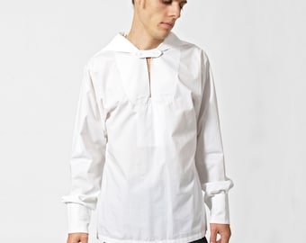 SHIRT with SAILOR COLLAR in white and black