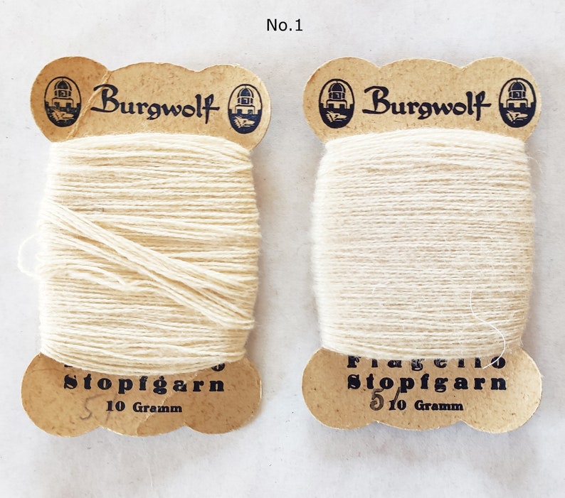 Vintage yarn darning yarn approx. 1900-1930 collector's item retro thread from Germany beige brown gray black No. 1