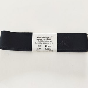 Vintage GDR bias tape black cotton, 1 inch 25 mm wide, VEB-Bandtex-Pulsnitz image 4