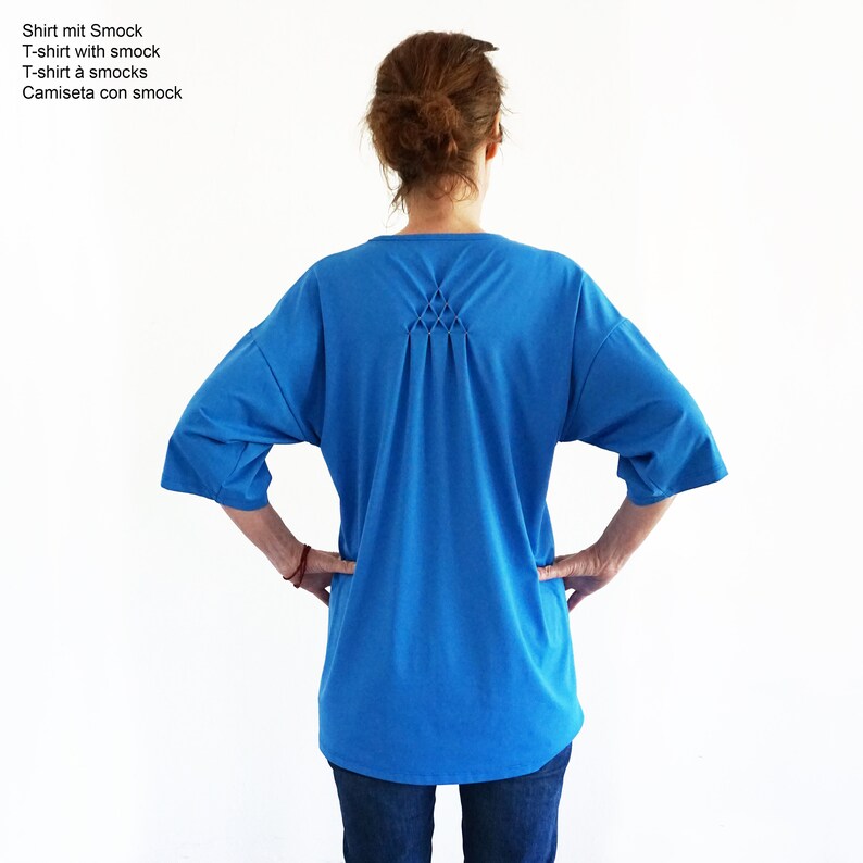 LONG TEE with and without Smock in many colors, half sleeves image 4