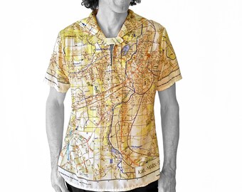 KARL-MARX-STADT Shirt sailor collar, map 1960s