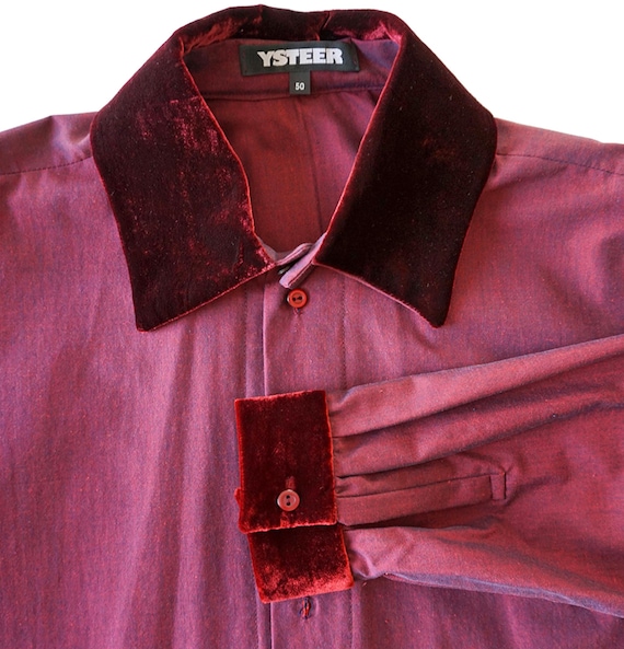 purple velvet dress shirt Button Down Casual Velvet Shirt Dress | ADFYCLD-1815