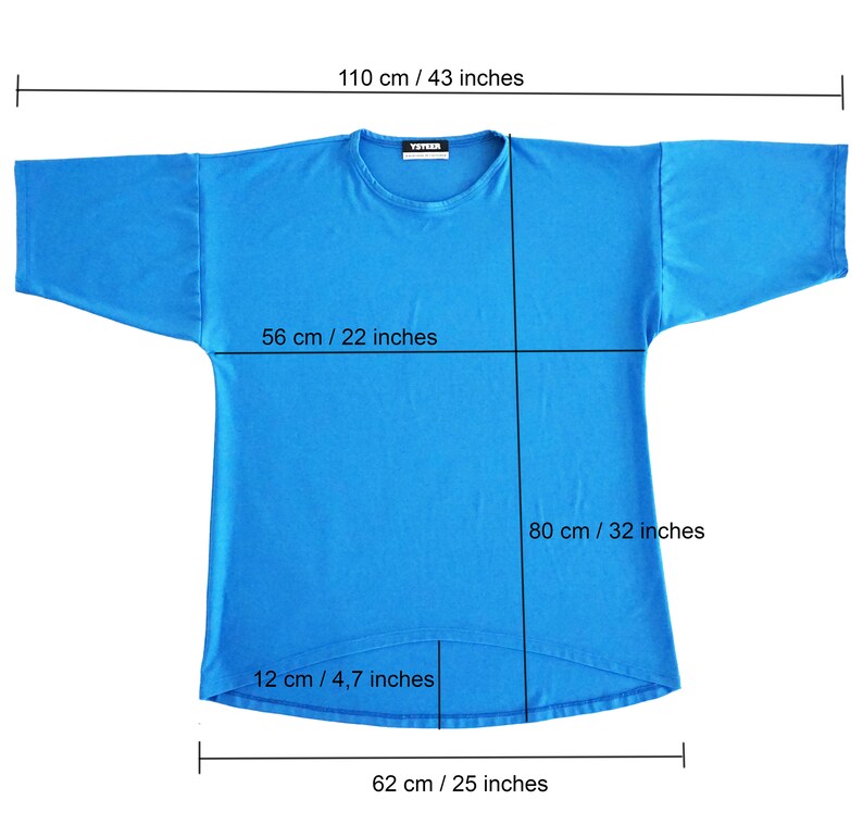 LONG TEE with and without Smock in many colors, half sleeves image 8