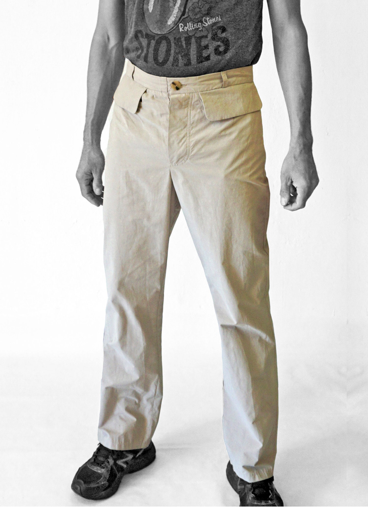 MEN TROUSERS with clap pockets, Man pants, cotton