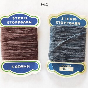 Vintage yarn darning yarn approx. 1900-1930 collector's item retro thread from Germany beige brown gray black image 4