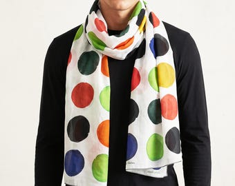 DOTS SCARVES - Polka Dots - Cotton Silk Batiste - Points Shawl