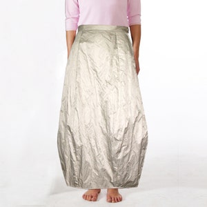 BOULE SKIRT PUFFBALL Bubble Balloon maxi in white, light brown and dark brown image 2