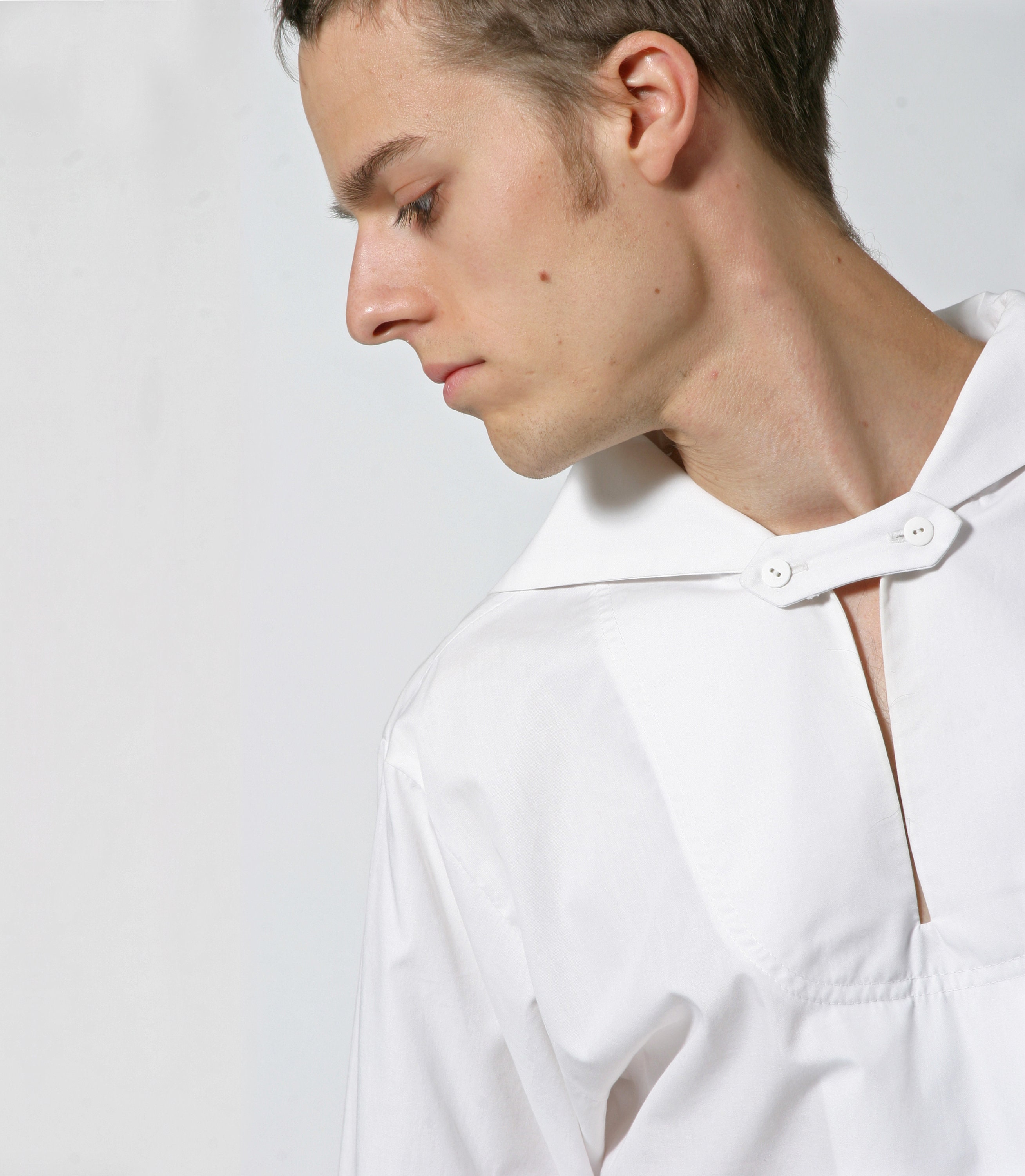 SHIRT With SAILOR COLLAR, Navy Shirt in White, Turquoise Blue and