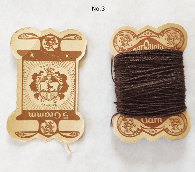 Vintage yarn darning yarn approx. 1900-1930 collector's item retro thread from Germany beige brown gray black No. 4
