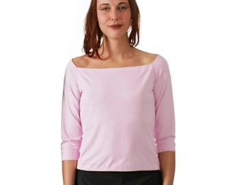 T-SHIRT with big neck + 3/4 sleeves in many colors