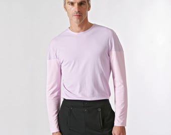 MEN T-SHIRT two tone in different jerseys fabrics
