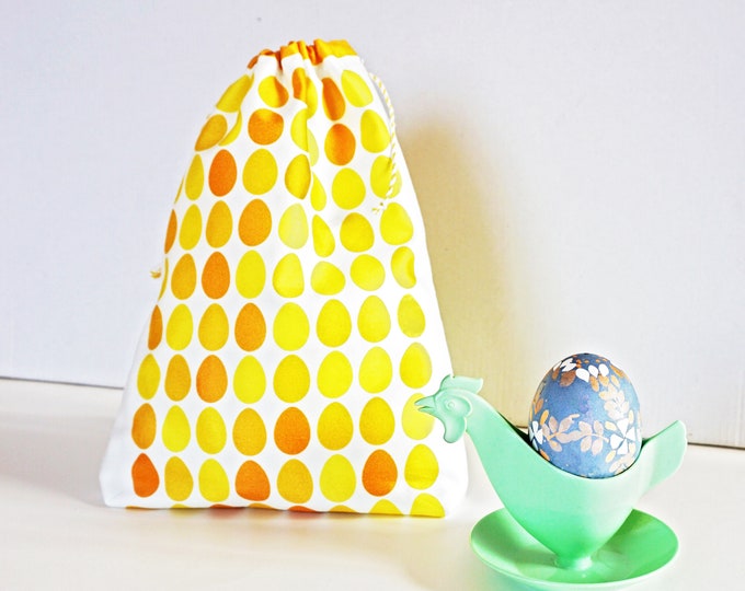Featured listing image: EASTER EGGS bag pouch, sustainable gift packaging, wrapping gifts, Cotton