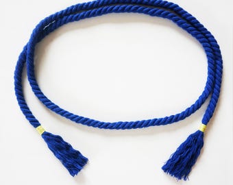COTTON ROPE BELT with color wrapped tassels in various colors