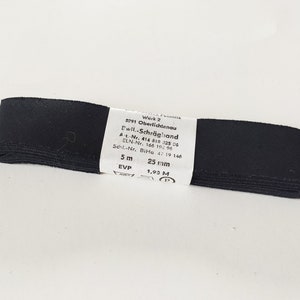 Sbieco vintage GDR in cotone nero largo 25 mm, 5 metri, VEB-Bandtex-Pulsnitz immagine 6