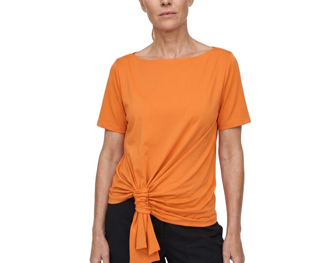 Featured listing image: Women's draped jersey top and boat neck – cotton or viscose