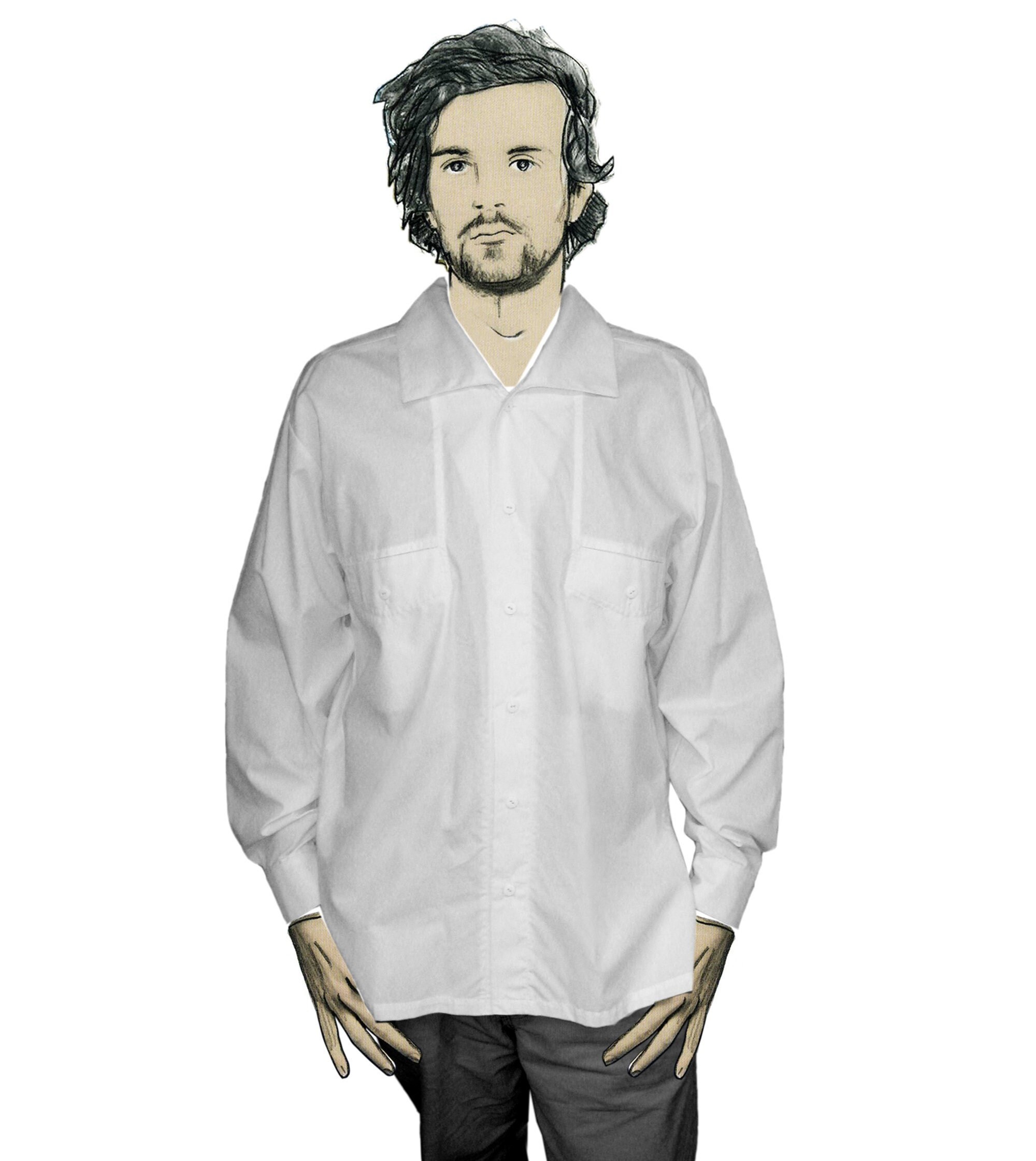 Chemise col requin 2025 homme