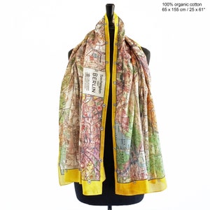 BERLIN SCARVES rganic-cotton silk G.D.R. card 1960s 26 x 61" / 67 x 155 cm