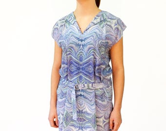 ART-DECO Dress with belt, Tunic marbling