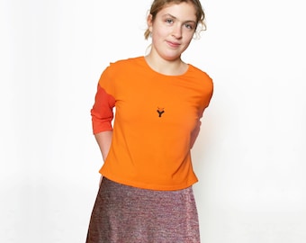 SHORT SKIRT in blue or brown, wool