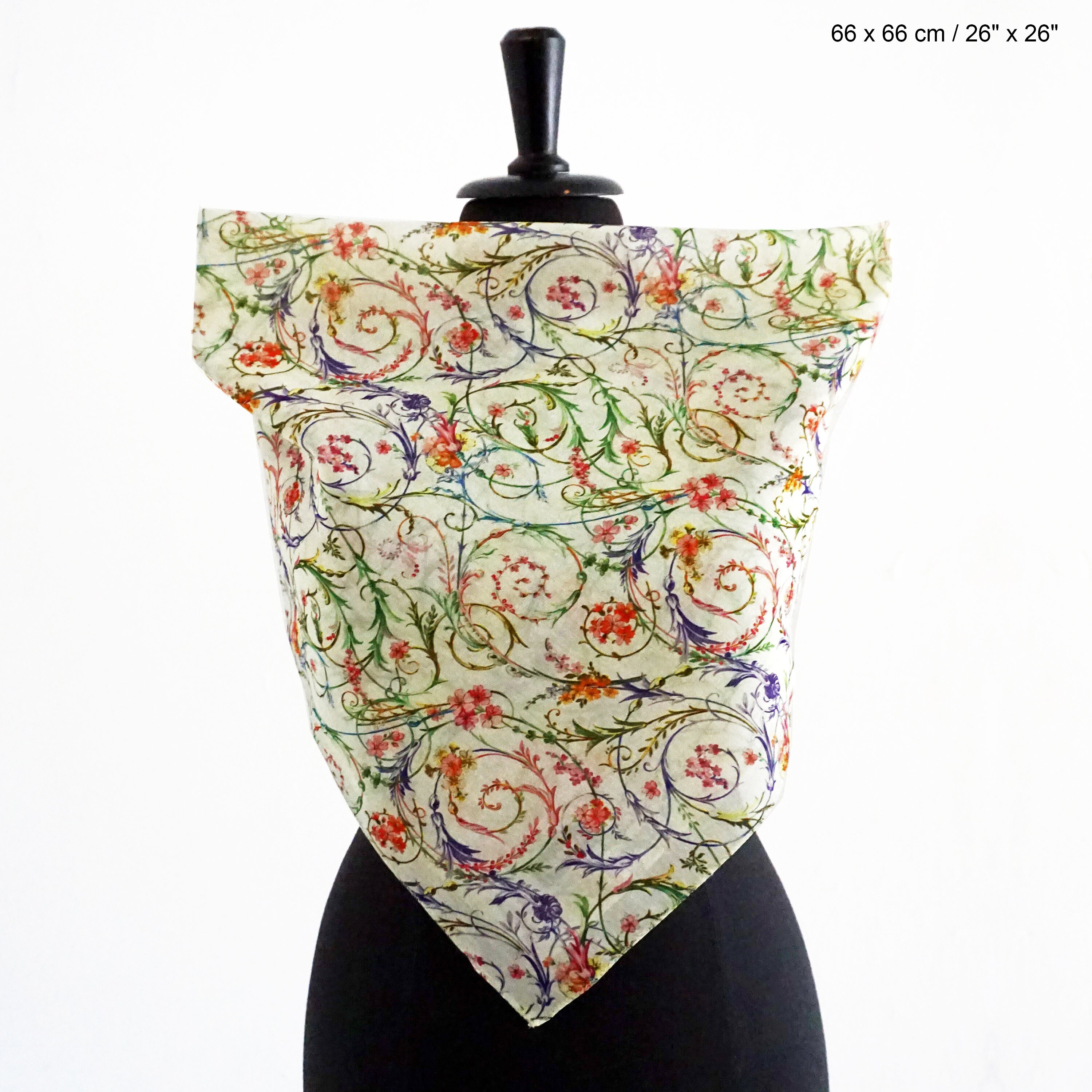 ROCOCO SCARF SHAWL cotton silk 18thcentury Rokoko historical pattern