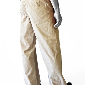 GENTLEMEN PANTS with watch pocket, light brown, cotton image 4