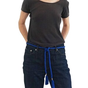 ROPE BELT With Metal Tubes in Blue or Green Cotton - Etsy