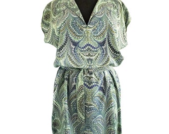 ART-DECO dress tunic with belt marbling