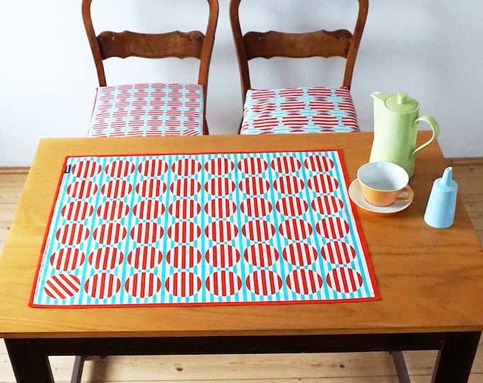 Featured listing image: STRIPED DOT tea Towel, table Runner, organic cotton