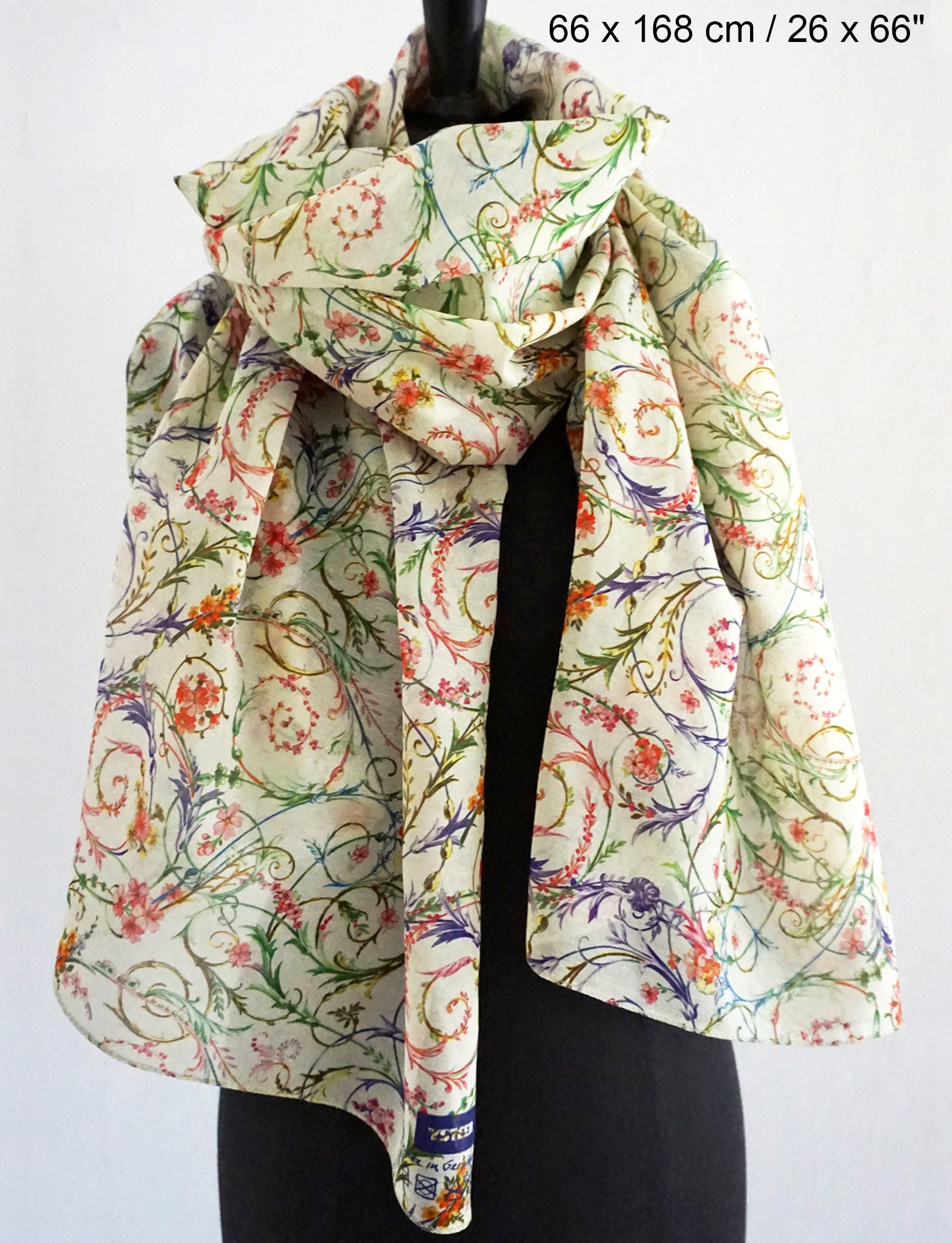 ROCOCO SCARF SHAWL cotton, silk, 18th century, Rokoko, historical