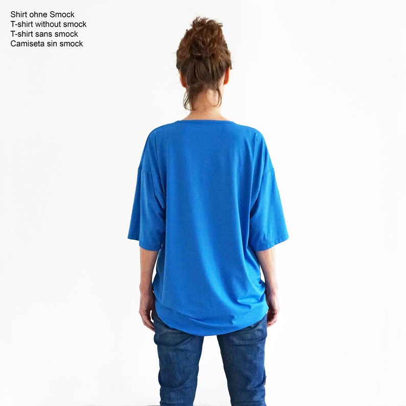 LONG TEE with and without Smock in many colors, half sleeves image 3