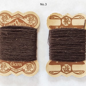 Vintage yarn darning yarn approx. 1900-1930 collector's item retro thread from Germany beige brown gray black image 7