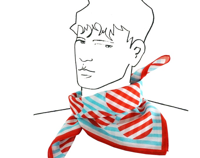 Featured listing image: STRIPED DOT SCARVES cotton and silk