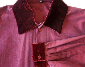 SHIRT with SILK-VELVET collar + cuff