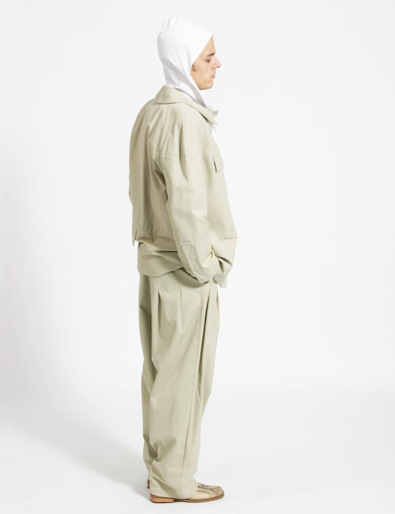 PANTALON LARGE HOMME a plis taille haute Etsy France